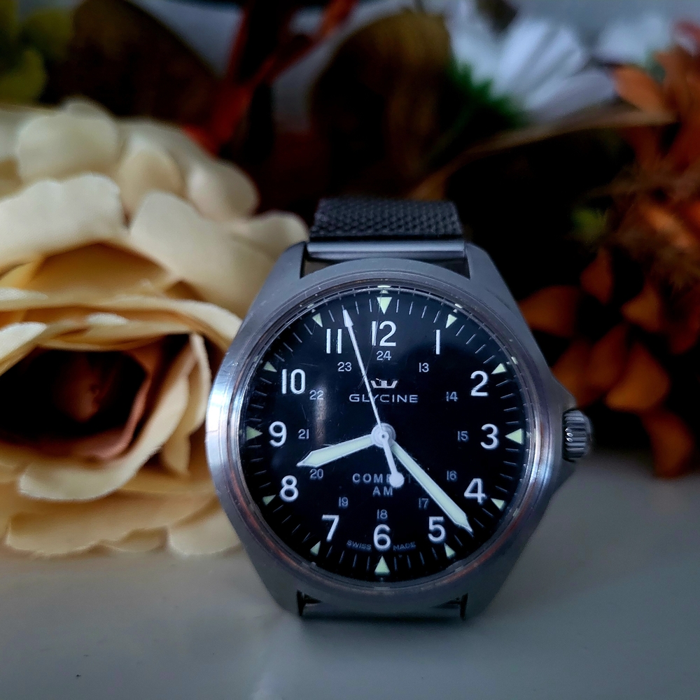 Men's Glycine Vintage Stainless Steel Watch